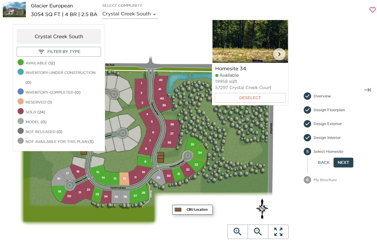 Interactive home design - homesite