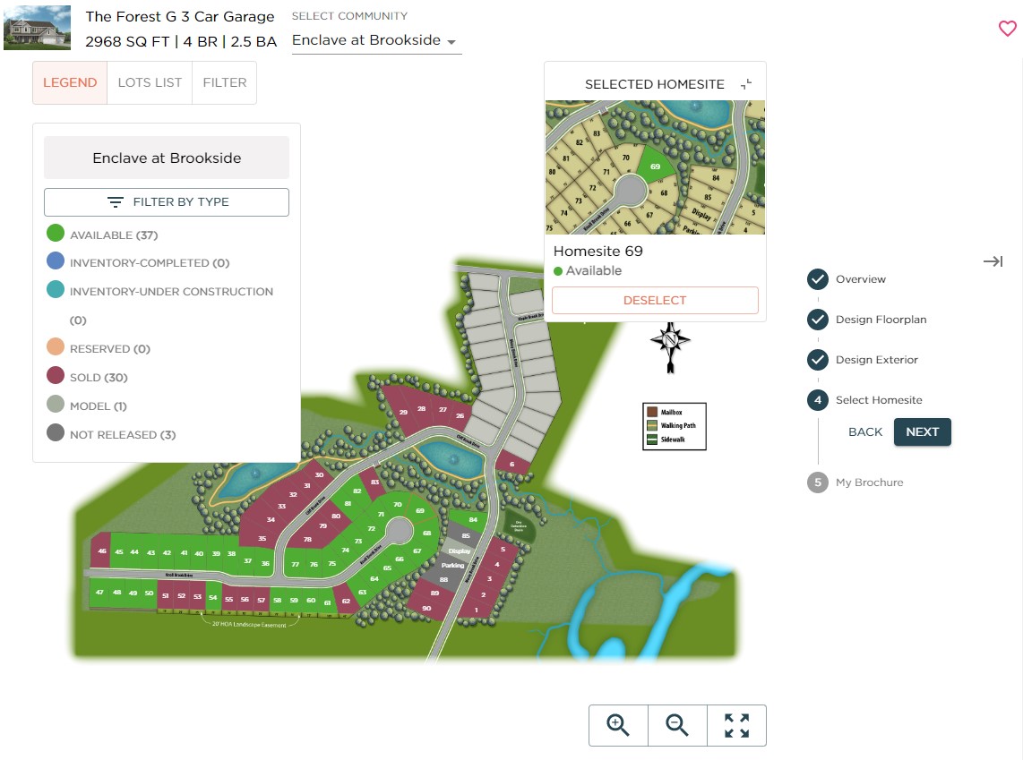 Interactive home design - homesite